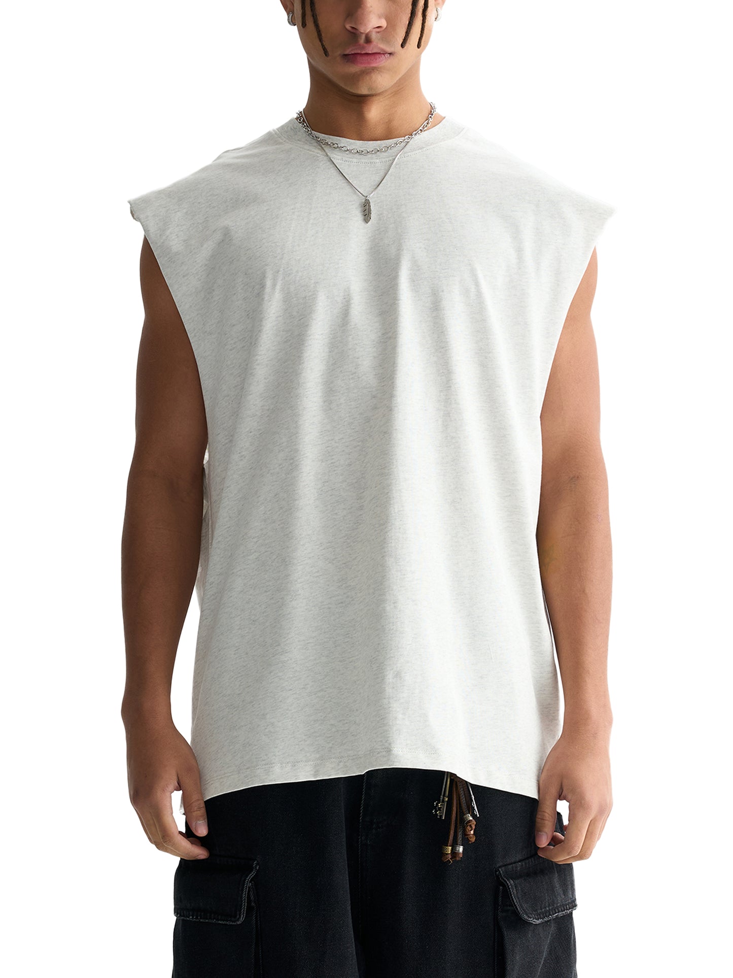 CAPAX Raw Edge Cotton Muscle Tank